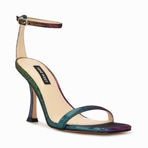 Nine West Yess Ankle Strap Heeled Sandals - Purple/Red - Ireland (VL3981672)